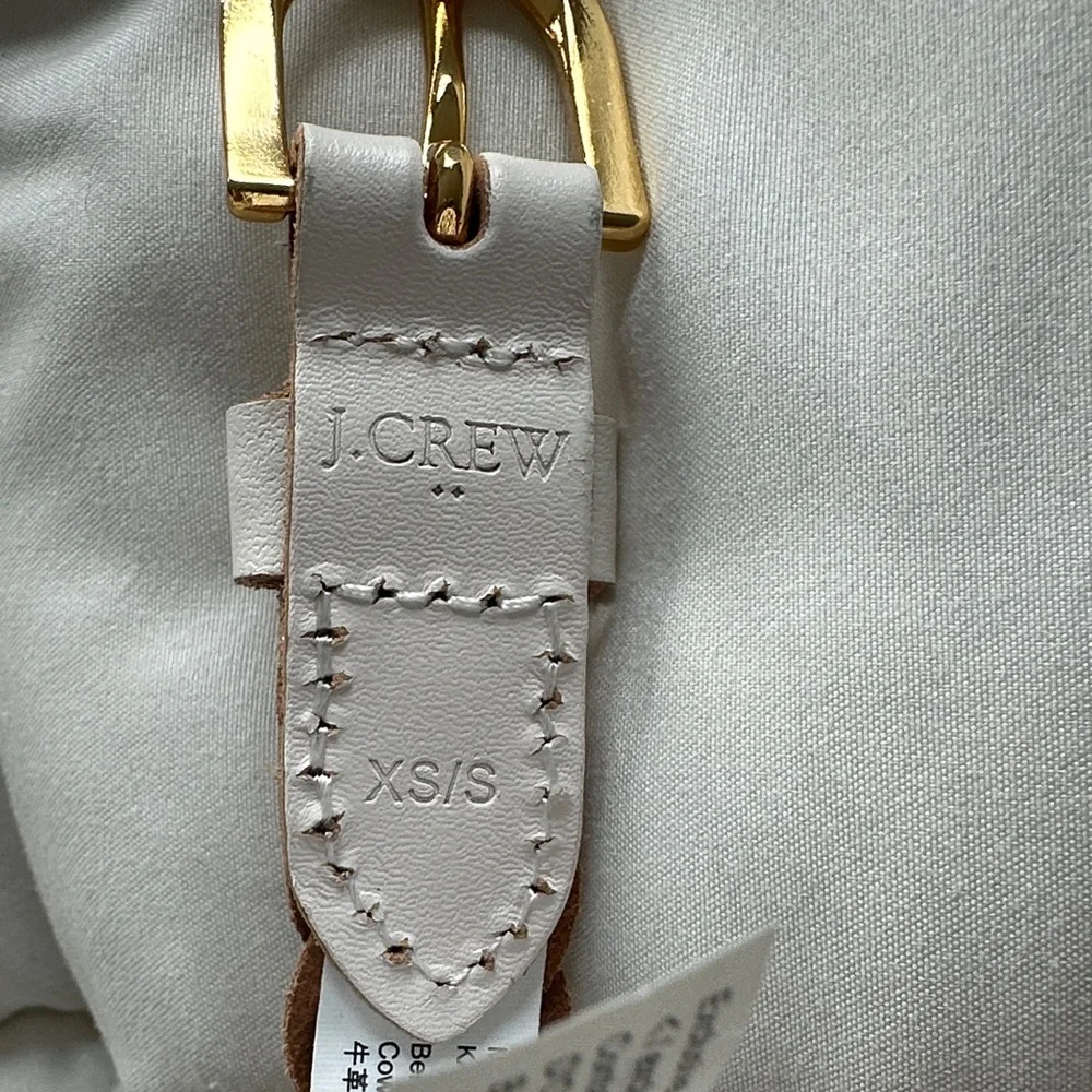 J. Crew Braided White Belt with Gold Buckle - Picture 2 of 4